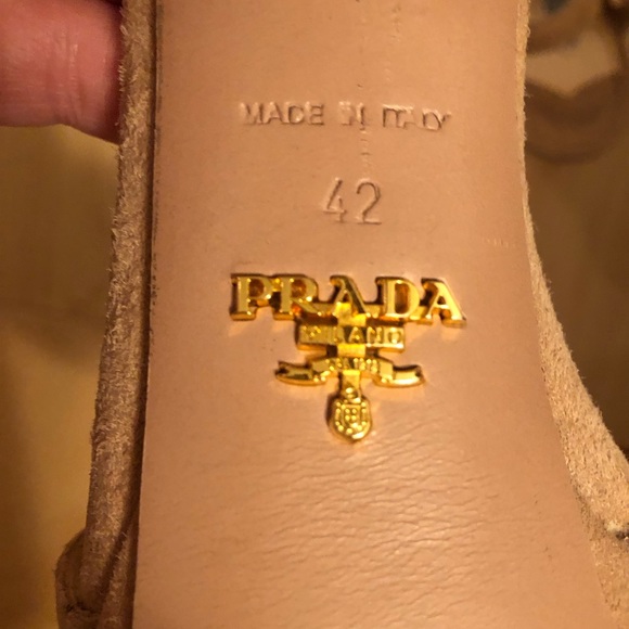 Prada Camoscio nude suede platform sandals 42 - Picture 4 of 16